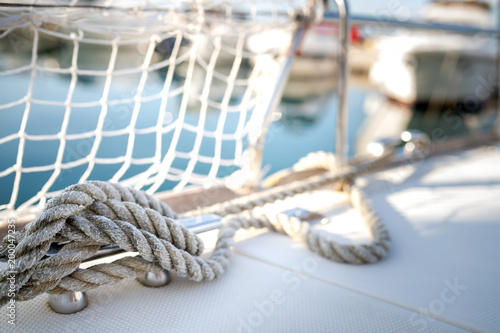 Portrait of sailing boat on open sea