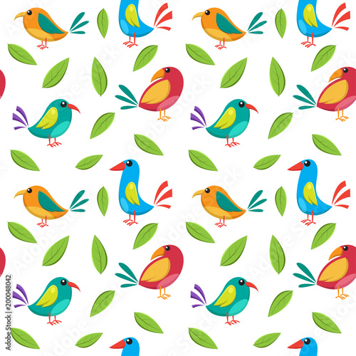 cute bird seamless pattern