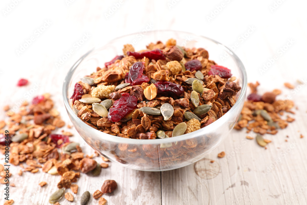 bowl of granola bowl of granola