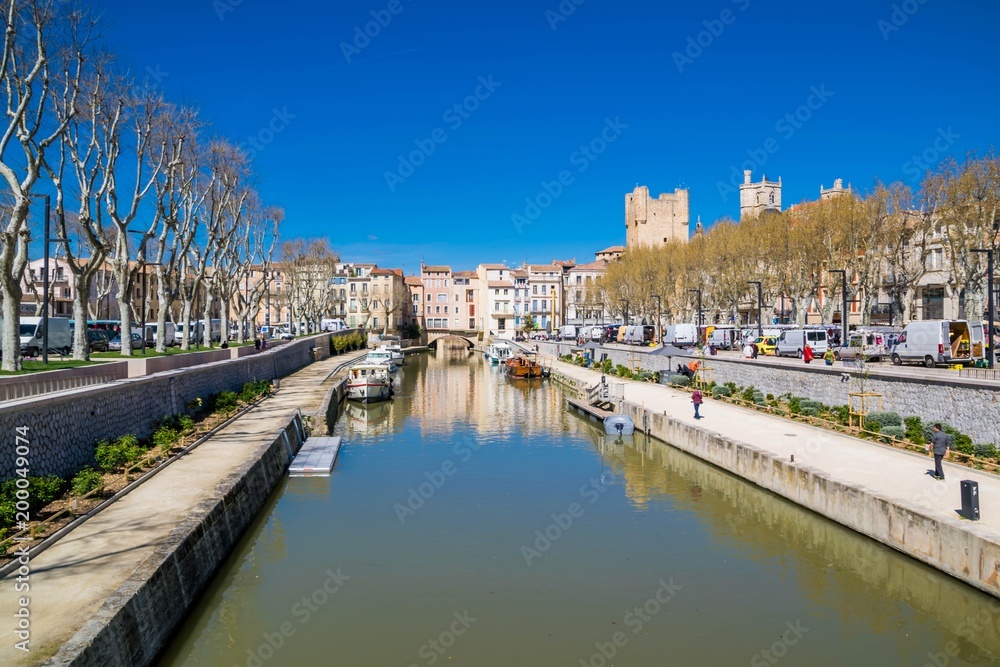Canal de la Robine, Narbonne, Occitanie, France.