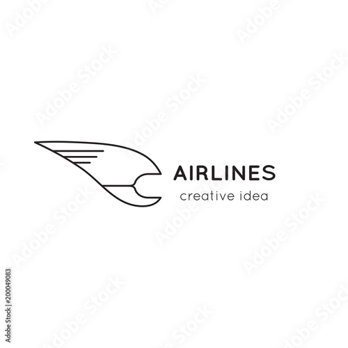 Airlines line logo template