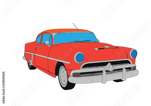 sketch retro car vector