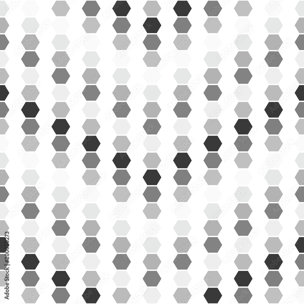 Gray and white seamless background on which the arrow points down. Vector polygonal pattern made of hexagon. Gray and white seamless background on which the arrow points down. Vector polygonal pattern made of hexagon.