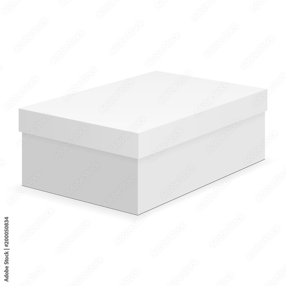 Shoe box mock up isolated on white background. Vector illustration Shoe box mock up isolated on white background. Vector illustration