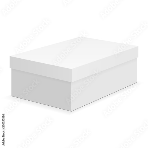 Shoe box mock up isolated on white background. Vector illustration