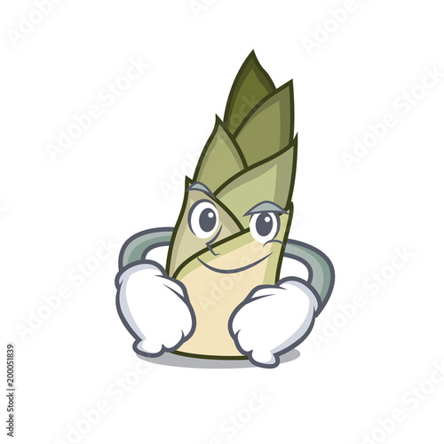 Smirking bamboo shoot character cartoon