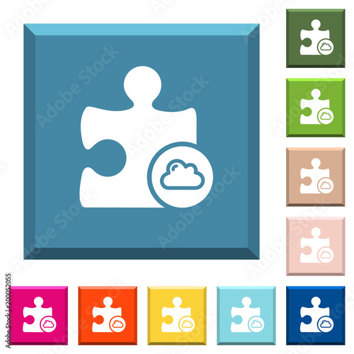 Cloud plugin white icons on edged square buttons