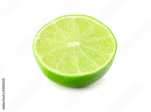 healthy food. sliced lime isolated on white background top view