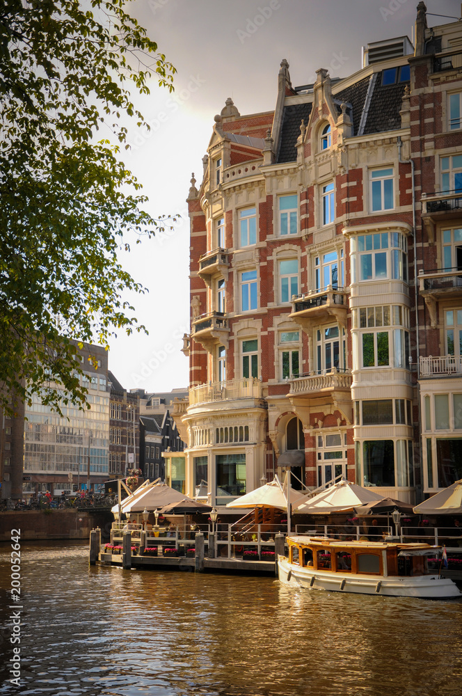 Luxurious Hotel put on One of the Canals of Amsterdam