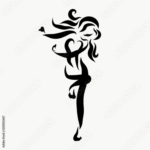 Active young woman, emotional dance