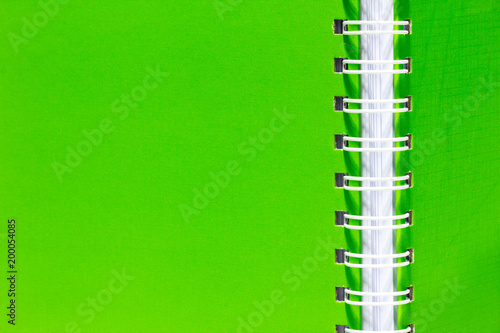 Stack of ring binder book vertical green.