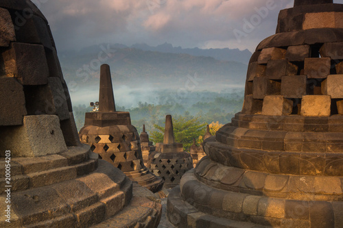 The amazing Borobudur Buddhist Temple built in  9th-century photo