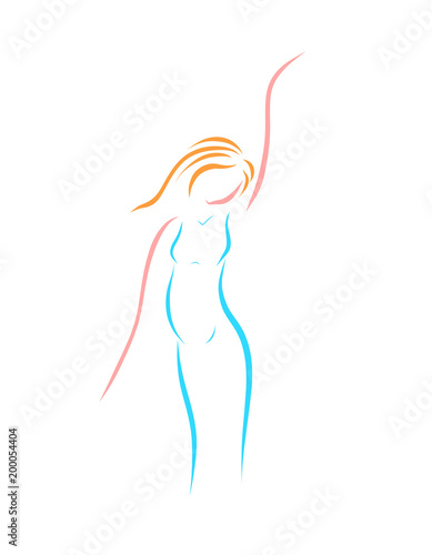 Pregnant woman, gentle logo, several lines