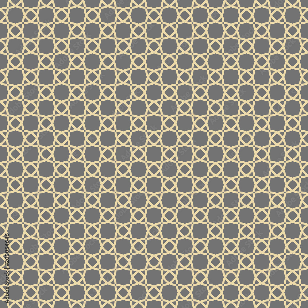 Seamless vector ornament in arabian style. Geometric abstract golden background. Pattern for wallpapers and backgrounds