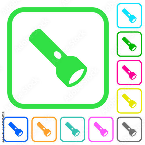 Flashlight vivid colored flat icons