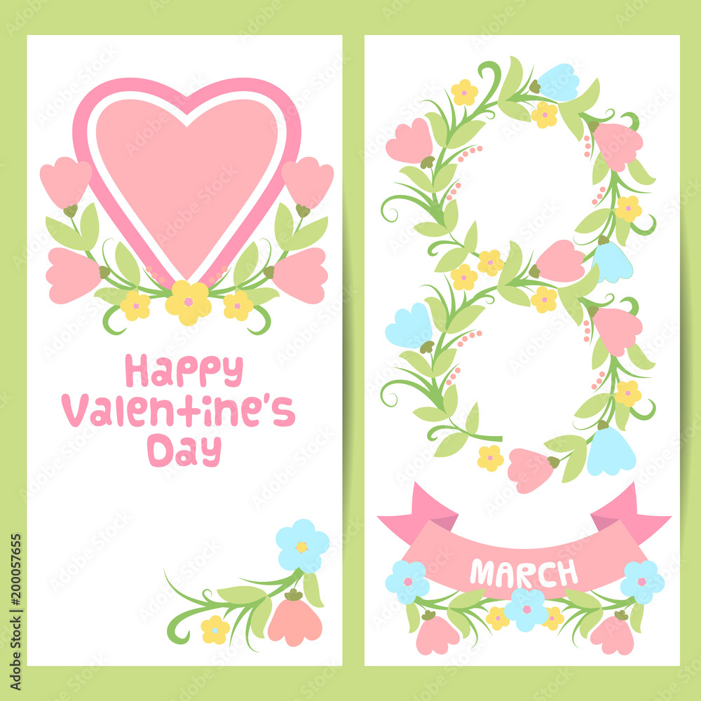spring easter valentine 8 march banner set