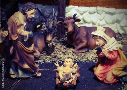 a nativity scene with the holy family photo