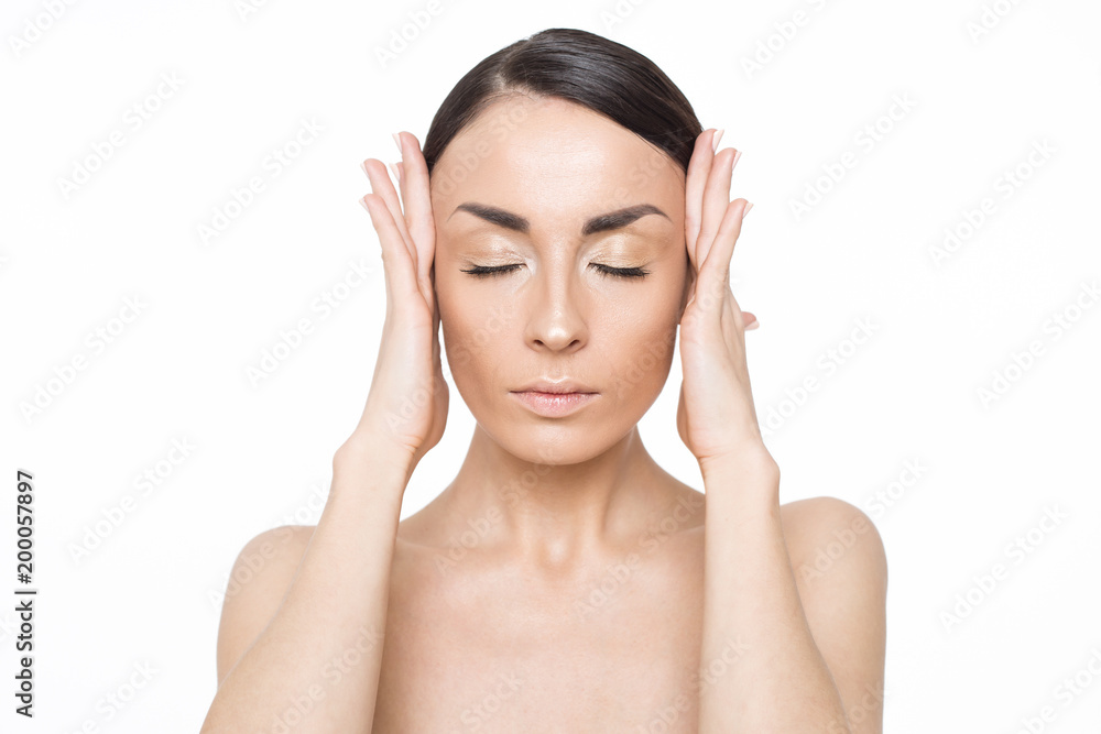 Portrait of beautiful woman. Beauty and Spa. Concept of skin care Portrait of beautiful woman. Beauty and Spa. Concept of skin care