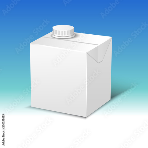 Milk or juice pack realistic vector illustration.