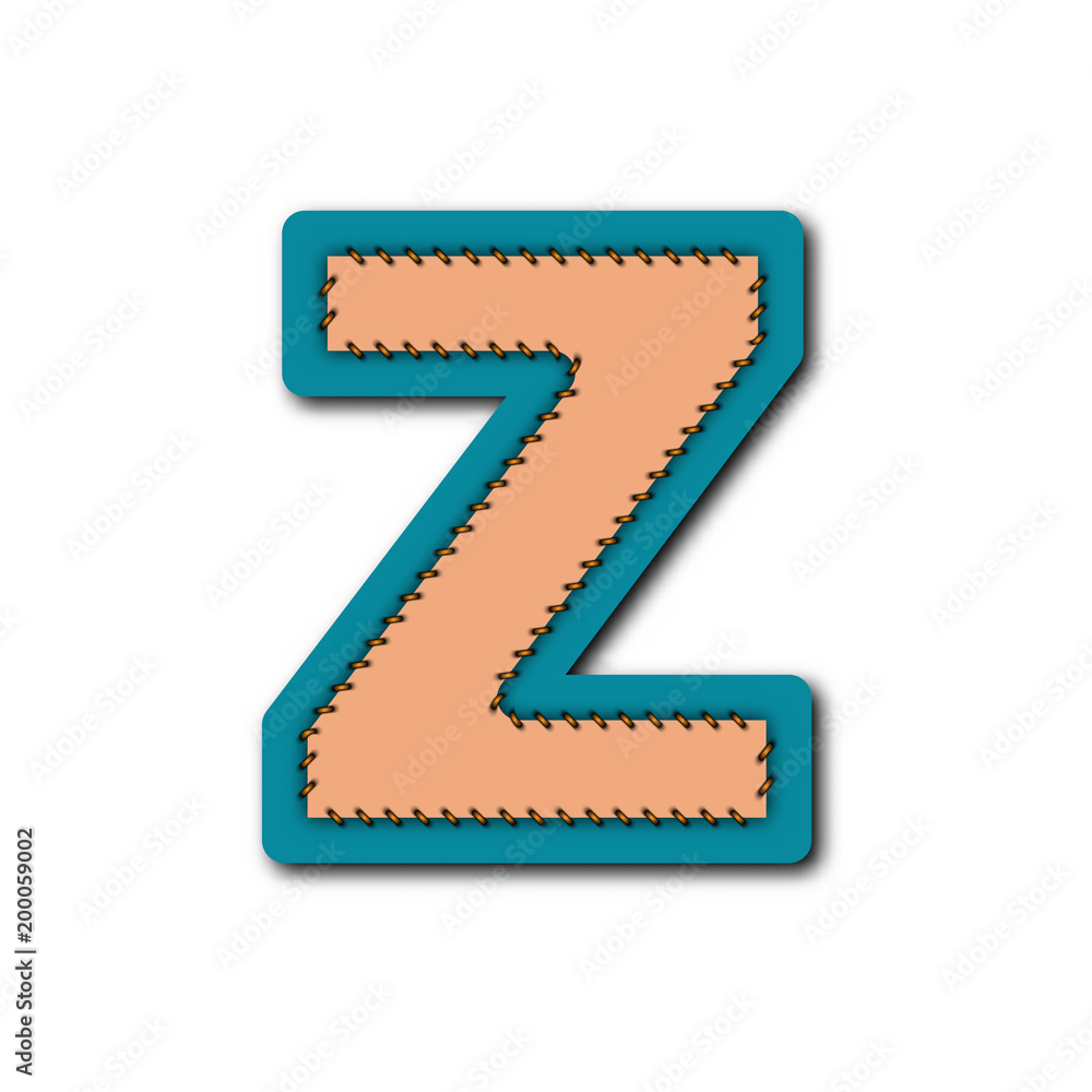 Z character of alphabet in Embroidered patch work concept for vector graphic idea design Z character of alphabet in Embroidered patch work concept for vector graphic idea design