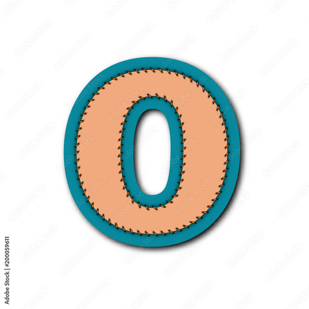 O character of alphabet in Embroidered patch work concept for vector graphic idea design O character of alphabet in Embroidered patch work concept for vector graphic idea design