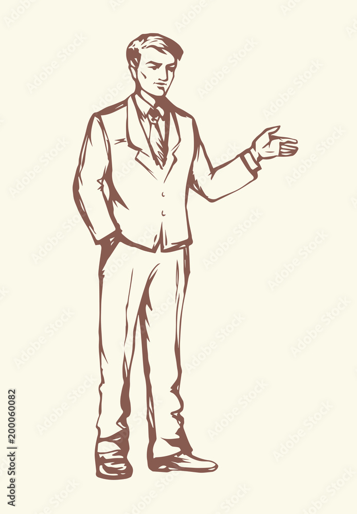 Business man. Vector drawing Business man. Vector drawing