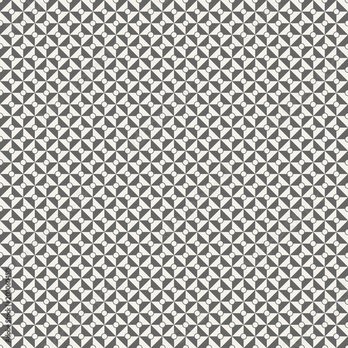 Abstract seamless pattern of rhombuses with circles inside.