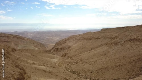 Aerial footage of the negev desert in israel photo