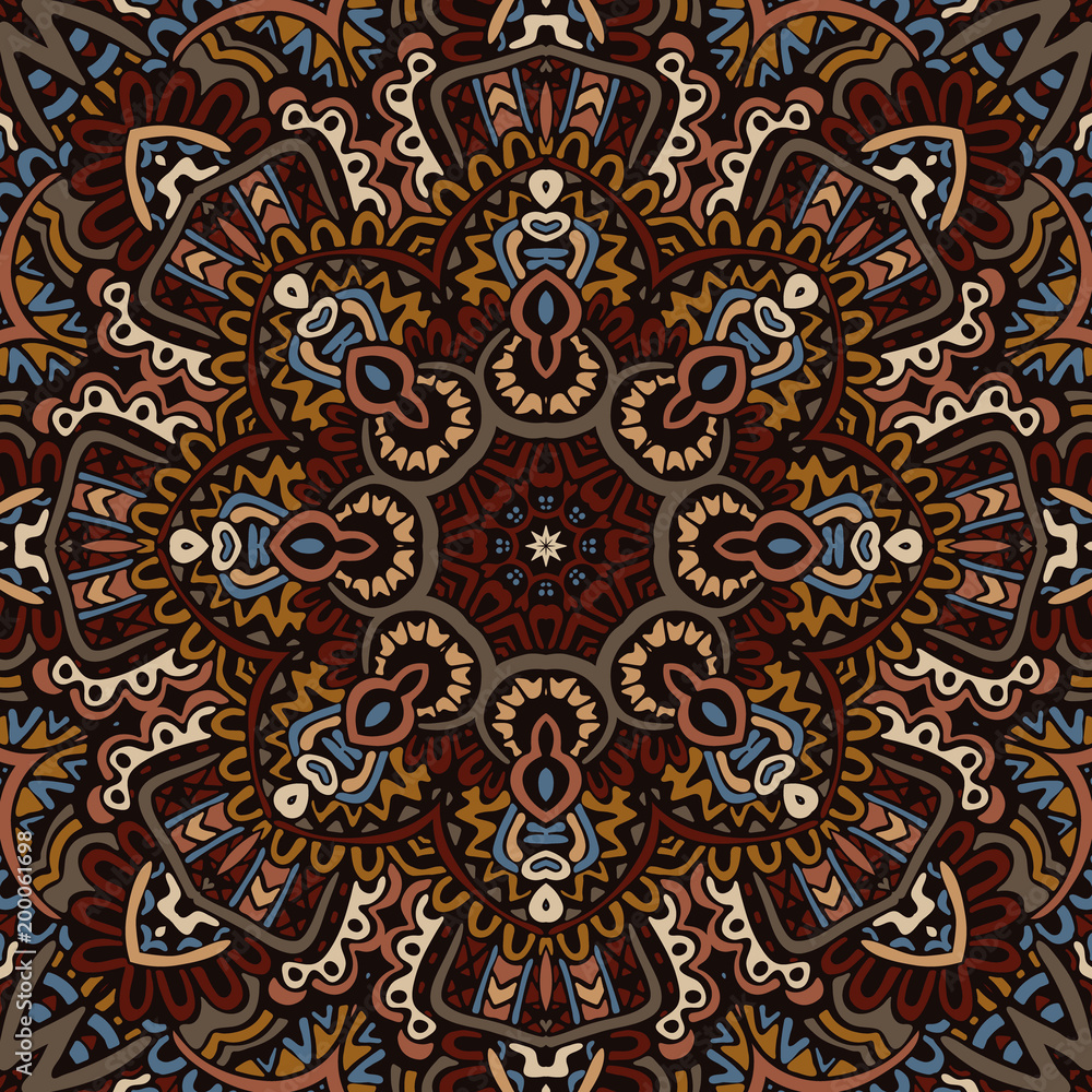 abstract mosaic tiles seamless mandala design pattern ornamental