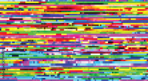 Vector glitch pattern background. Colorful snowy screen of no transmission signal. photo