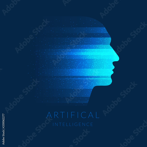 Neural networks, vector conceptual illustration. Image human head.