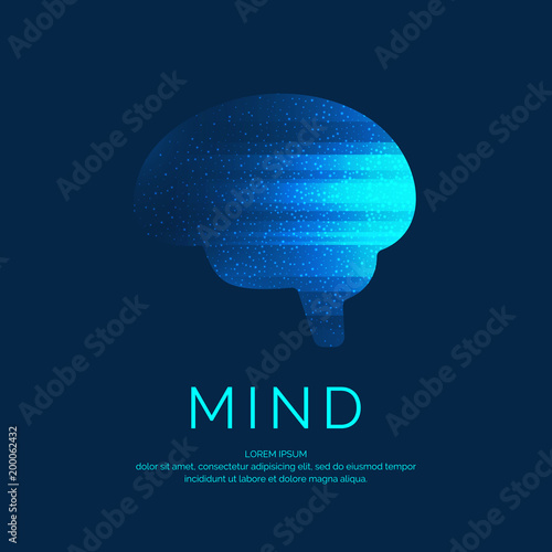 Vector brain color silhouette