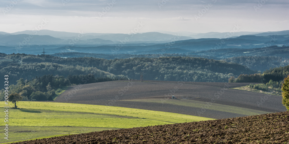 Hügelige Felder Panorama