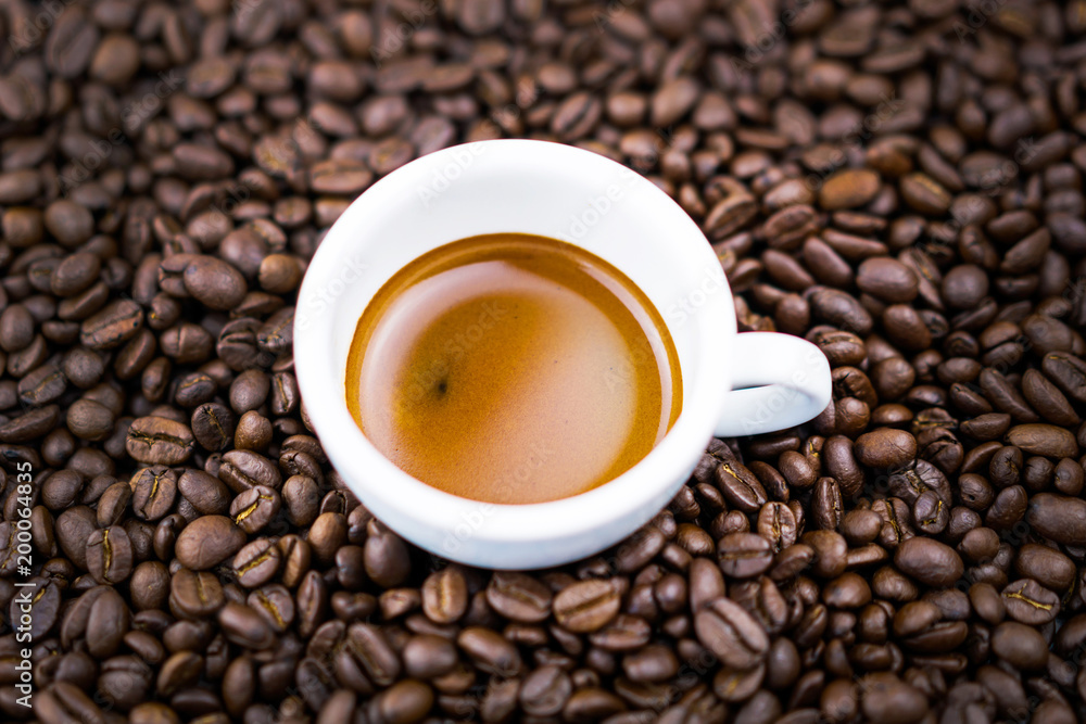 Espresso coffee cup top view. Espresso coffee cup top view.
