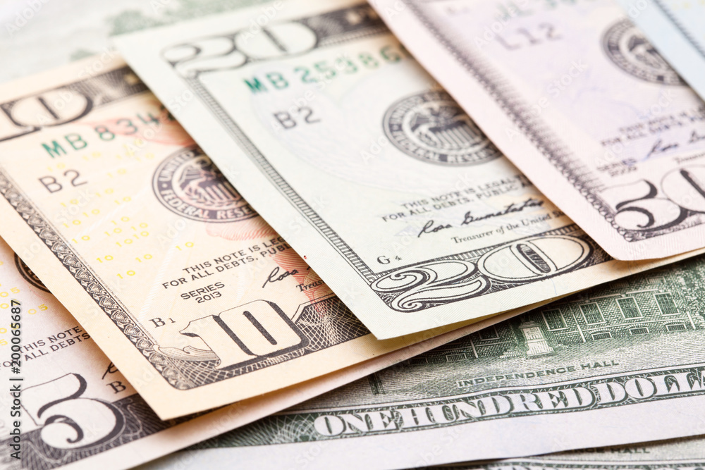 banknotes of dollars with different denominations banknotes of dollars with different denominations