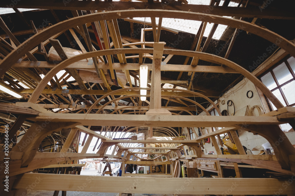 Wooden boat under construction Wooden boat under construction