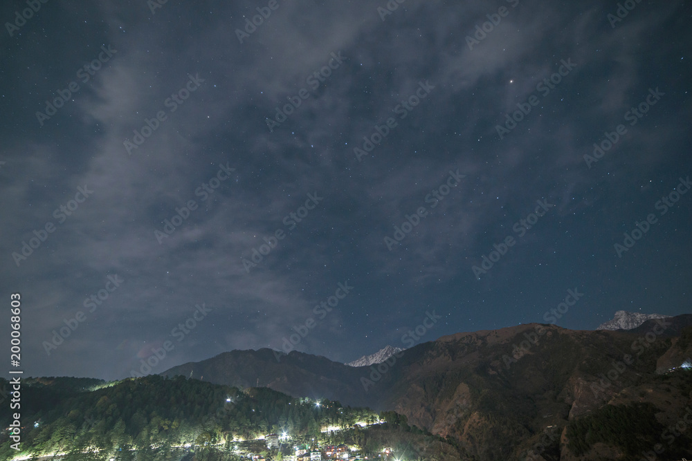 view on Dharamshala at night, India