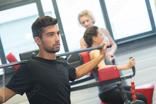 athlete muscular in fitness class