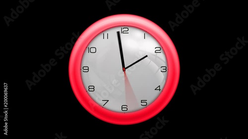 Wallpaper Mural 24 Hours Animated Clock. ALpha Channel Included. Torontodigital.ca