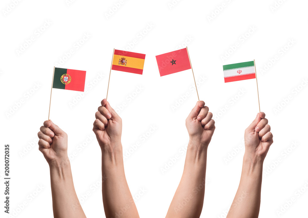 Tiny flags in hands Tiny flags in hands