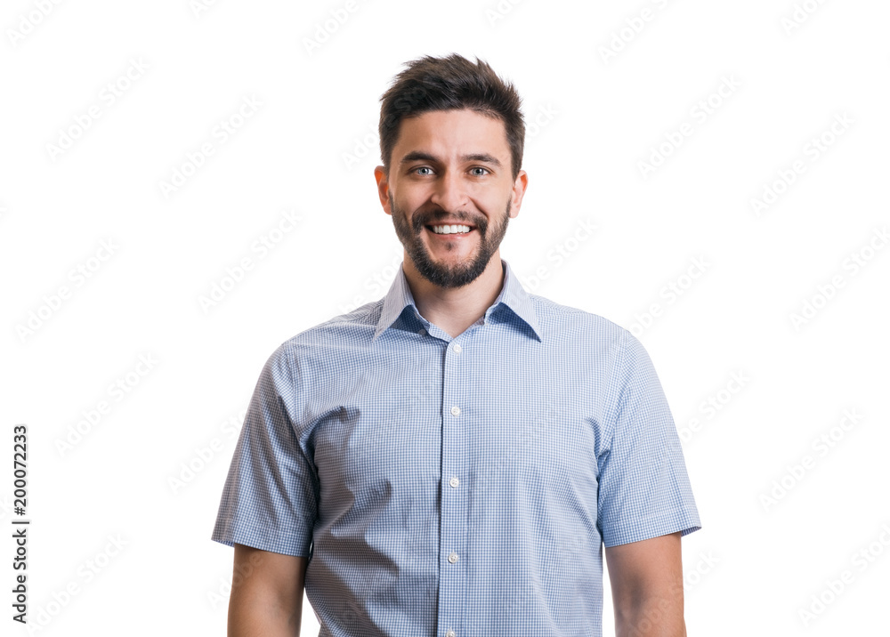 Portrait of young bearded guy Portrait of young bearded guy