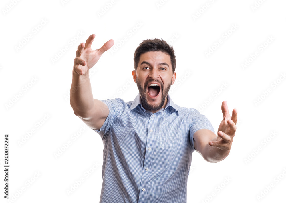 Fototapeta premium Portrait of young bearded guy
