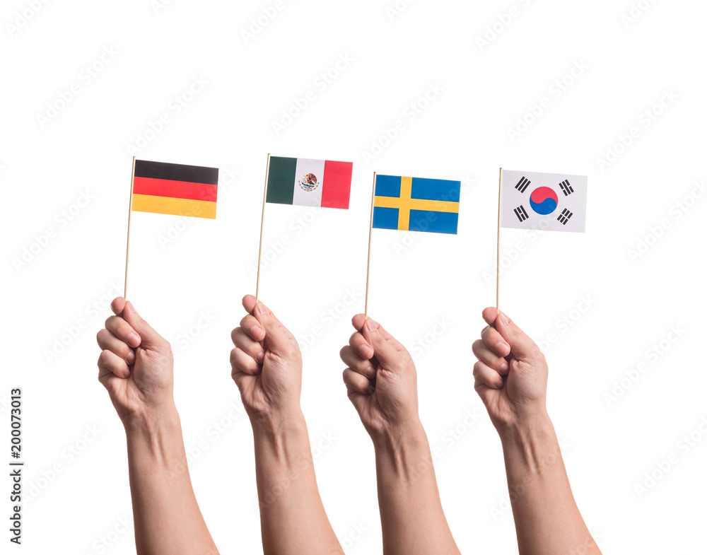 Tiny flags in hands Tiny flags in hands