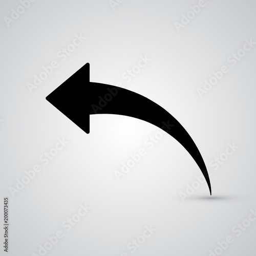 Silhouette flat icon, simple vector design with shadow. Next arrow for illustration of rise, time, dynamic