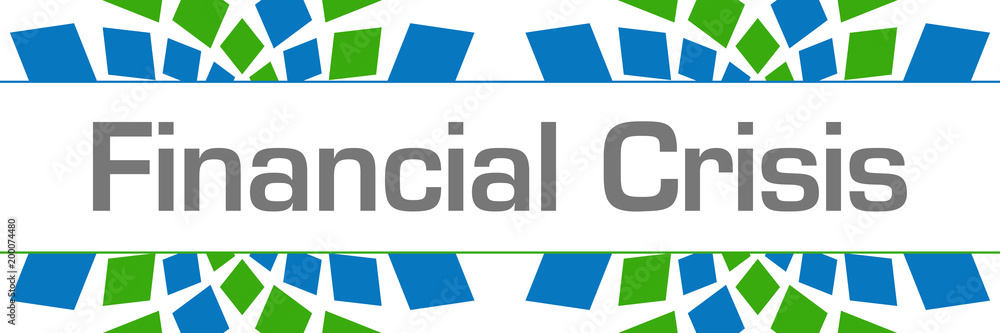 Fototapeta premium Financial Crisis Green Blue Texture Horizontal 