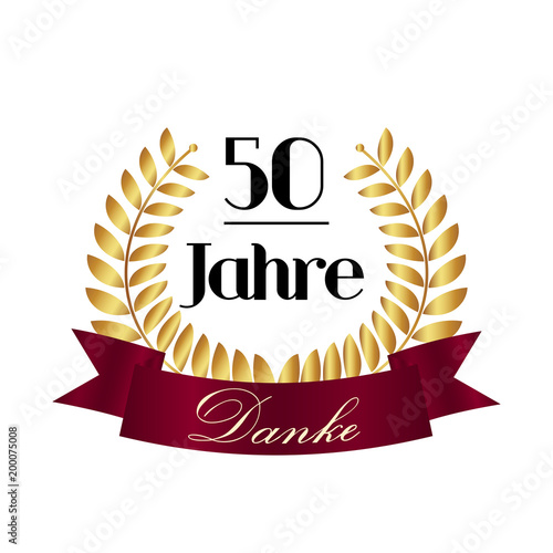Lorbeerkranz Banner - gold - 50 Jahre