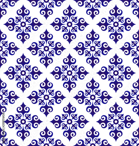 floral blue and white pattern