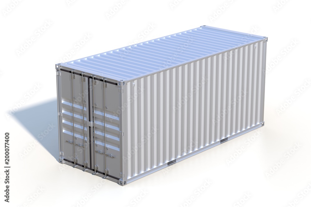 Brown ship cargo container side view 20 feet length Brown ship cargo container side view 20 feet length
