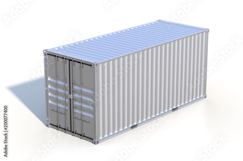 Brown ship cargo container side view 20 feet length