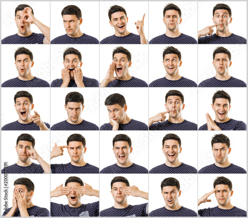 Set of emotional expressions